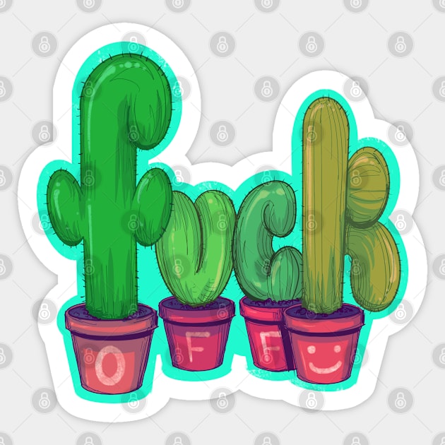 Rude Succulent Sticker by LVBart